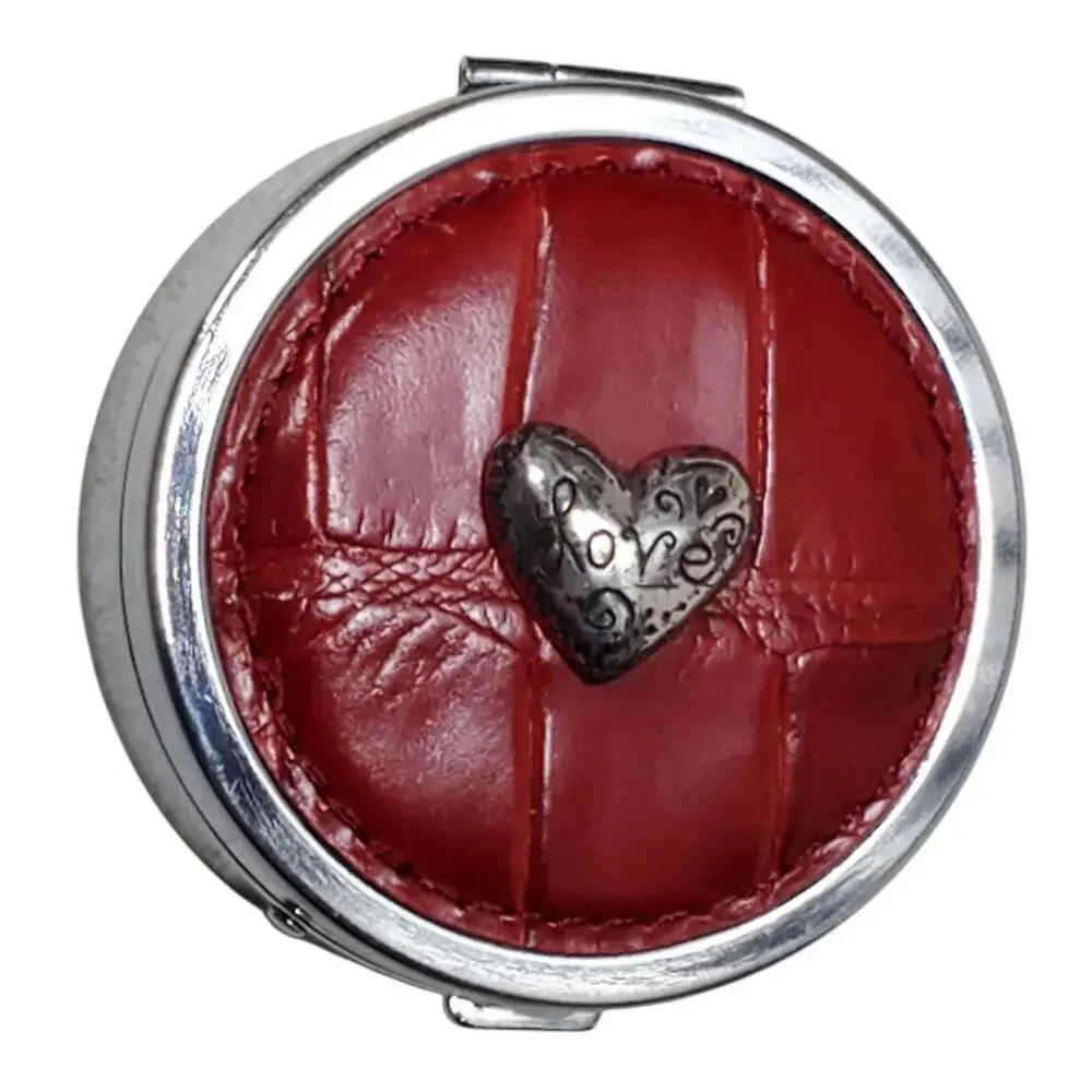 BRIGHTON PILL BOX Love Beat COLLECTION Red W/ Silver Heart - Picture 6 of 10
